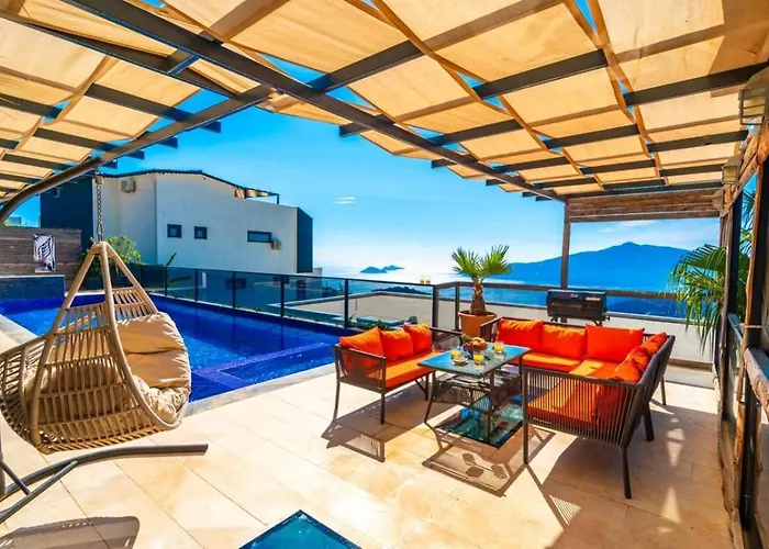 Koerdere 3 Bedroom Seaview With Private Pool Hot Tub * Kalkan