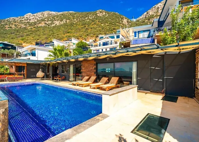 Koerdere 3 Bedroom Seaview With Private Pool Hot Tub Villa Kalkan